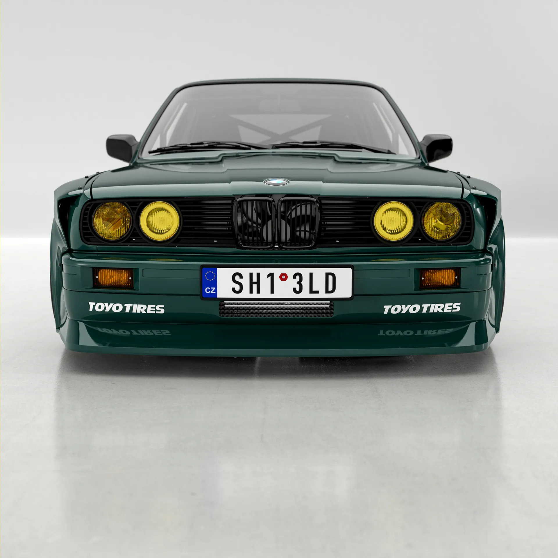 BMW E30 M3 Widebody, side profile showing the widebody flares
