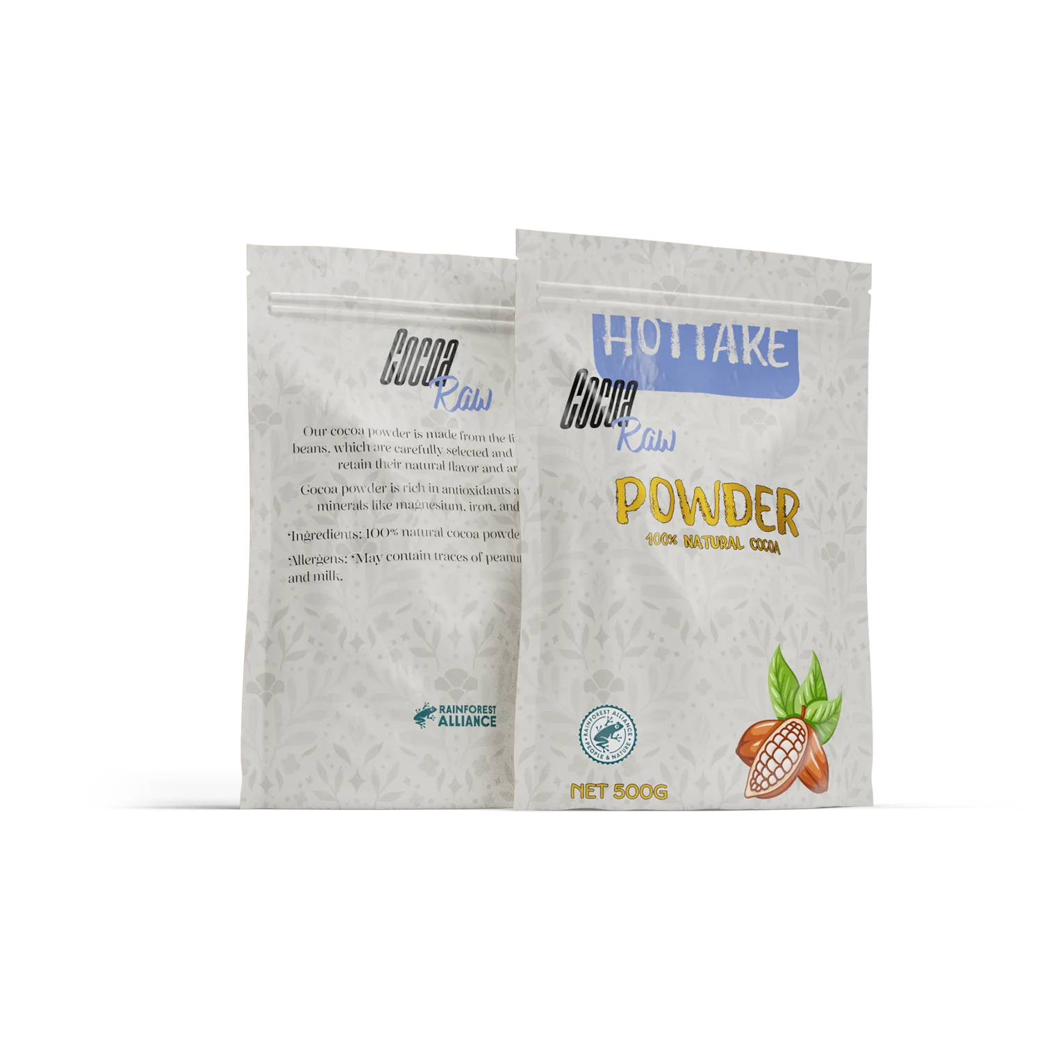 HOTTAKE cocoa packaging, alternate composition