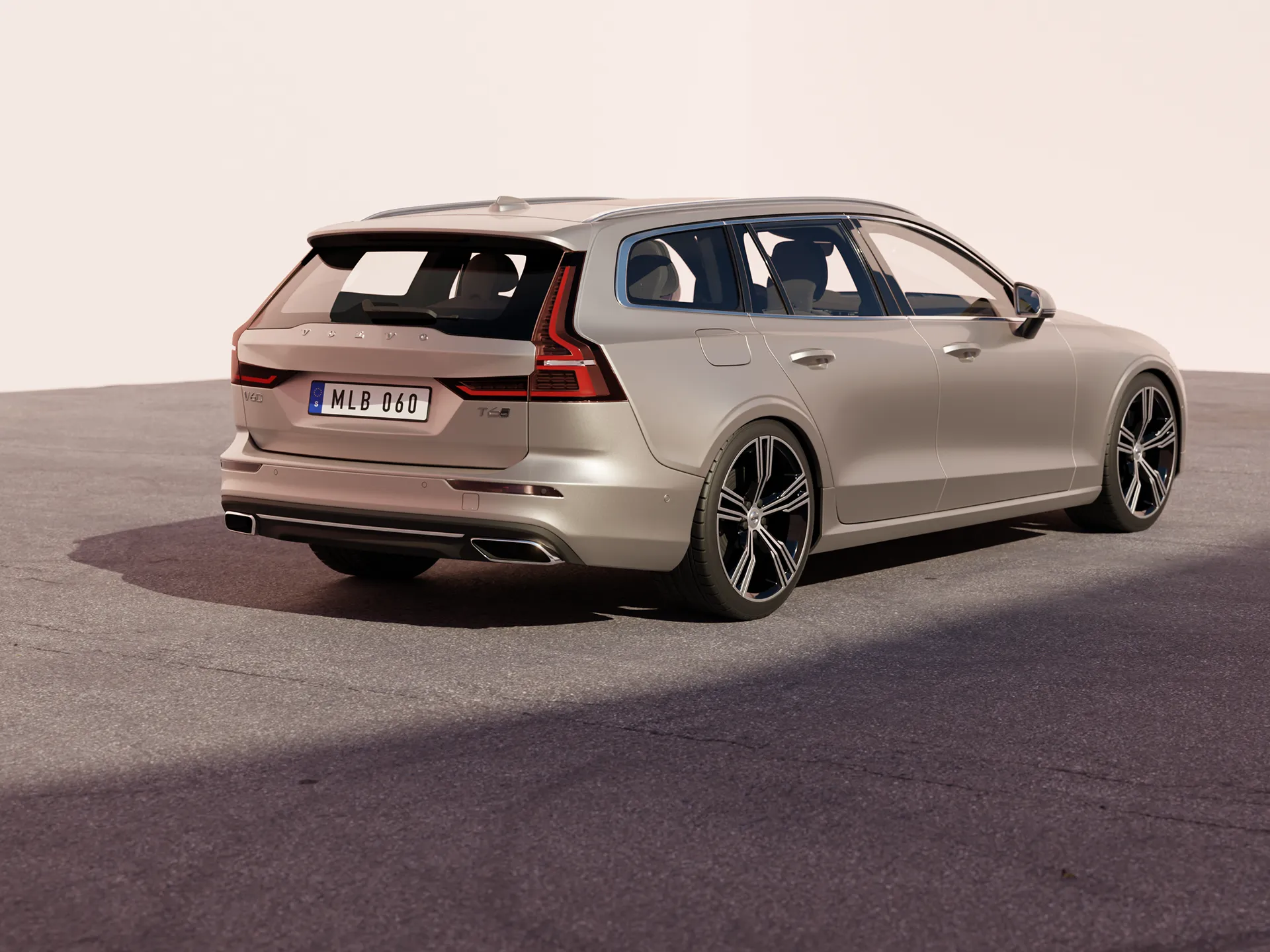 Volvo V60 3D render, side profile
