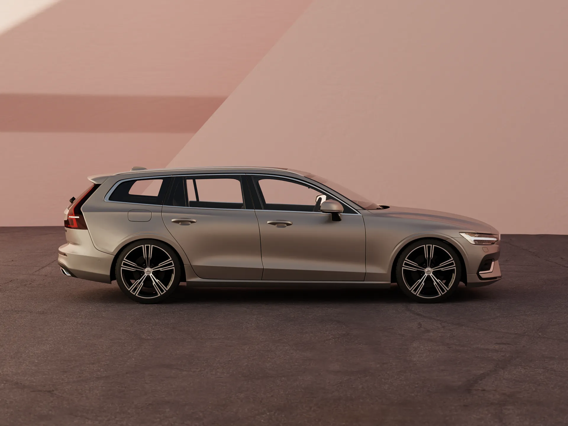 Volvo V60 3D render, rear angle