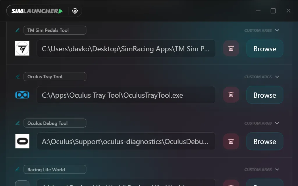 Custom app slots for tools that aren't built in