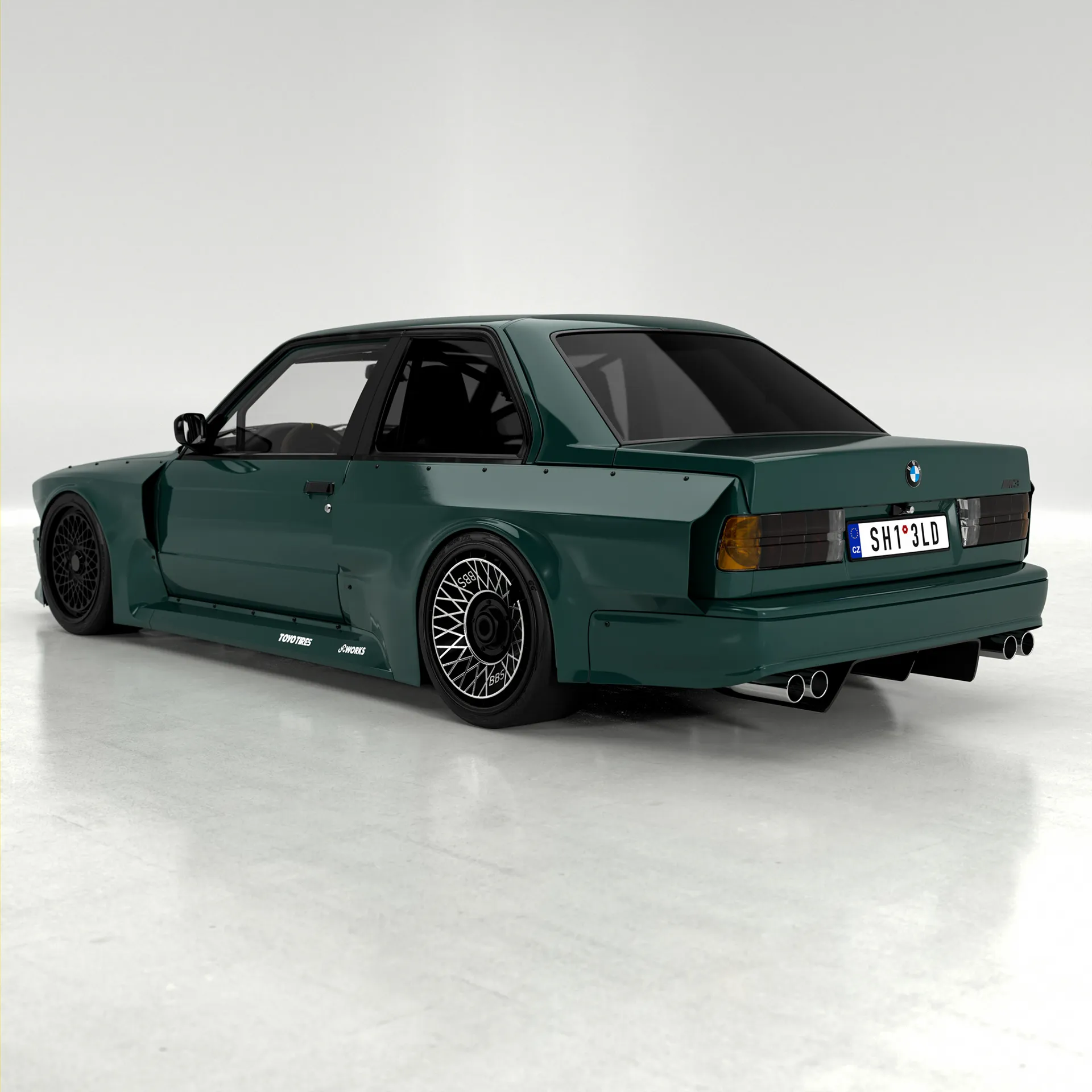 BMW E30 M3 Widebody, detail of the bodykit